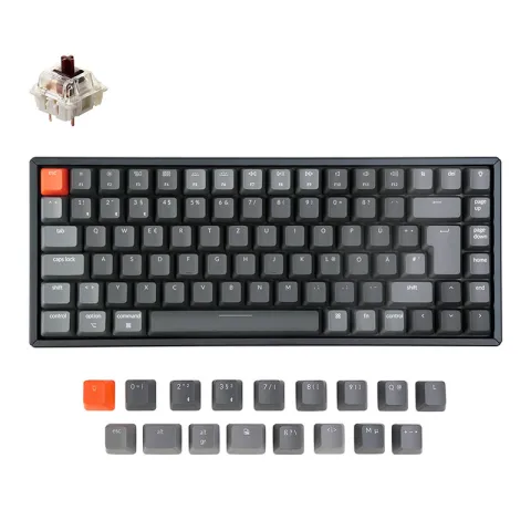 کیبورد بی سیم گیمینگ کی‌کرون K2 V2 65% GREY Metal Brown SW Flat RGB - تصویر ۲
