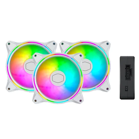 فن کیس کولر مستر MASTERFAN MF120 WHITE HALO بسته 3 عددی - تصویر ۲