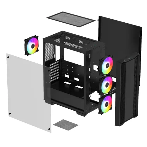 کیس دیپ کول CC560 BLACK ARGB - تصویر ۳