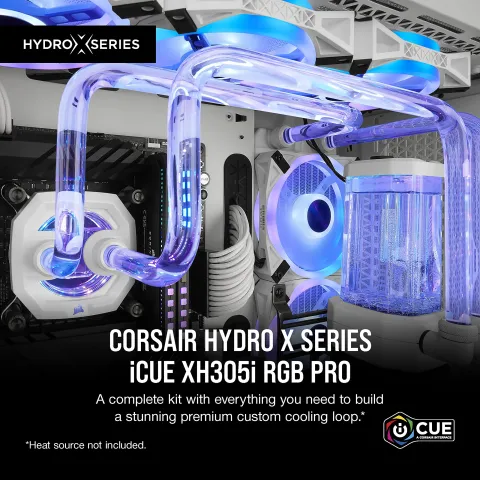 خنک کننده سیکل باز کورسیر HYDRO X SERIES iCUE XH305i WHITE RGB PRO - تصویر ۲