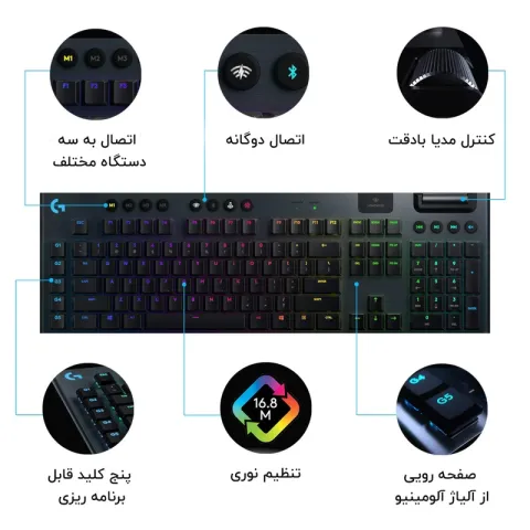 کیبورد  لاجیتک بی سیم LOGITECH G915 - تصویر ۴