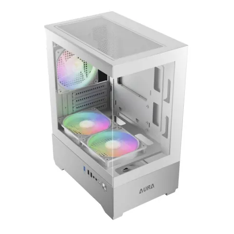 کیس گیم دیاس GAMDIAS AURA GC9M WHITE ARGB GAMING CASE - تصویر ۳