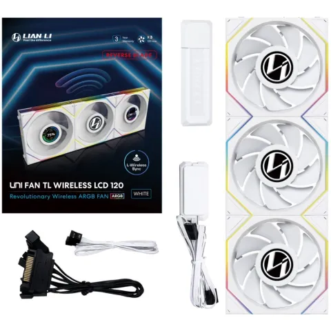 فن کیس لیان لی LIAN LI UNI FAN TL LCD WIRELESS 120 3x1 WHITE REVERSE - تصویر ۱۰