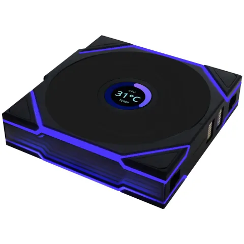 فن کیس لیان لی LIAN LI UNI FAN TL LCD WIRELESS 120 3x1 BLACK REVERSE - تصویر ۶