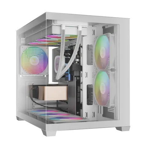 کیس گیم دیاس GAMDIAS AURA GC10M WH V2 ARGB GAMING BTF SUPPORT - تصویر ۳
