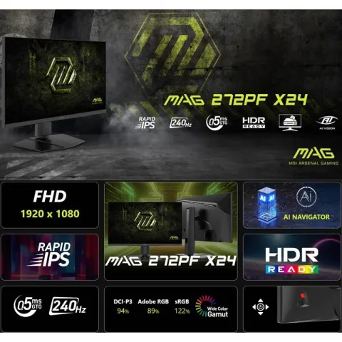 مانیتور ام اس ای MSI MAG272PF X24 - 27" FHD 240Hz R-IPS 0.5ms - تصویر ۴