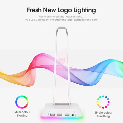پایه هدست + هاب USB اونیکوما ONIKUMA STAND + USB UHB RGB ST2 WHITE - تصویر ۶