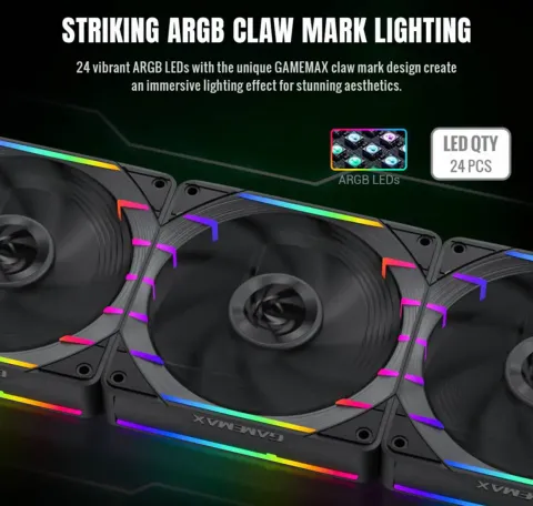 فن کیس گیم مکس GAMEMAX TORNADO T12 ARGB REVERSE - تصویر ۷