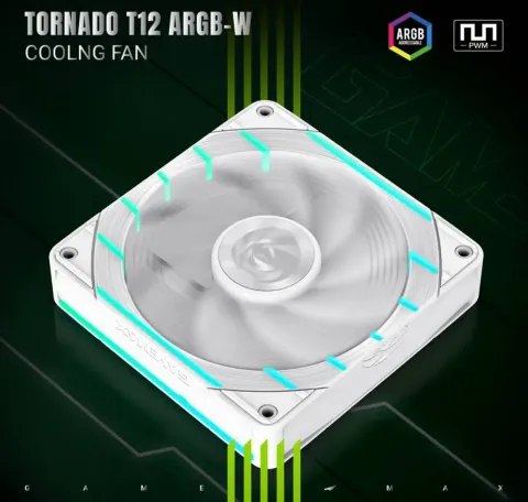 فن کیس گیم مکس GAMEMAX TORNADO T12 ARGB WHITE REVERSE - تصویر ۸
