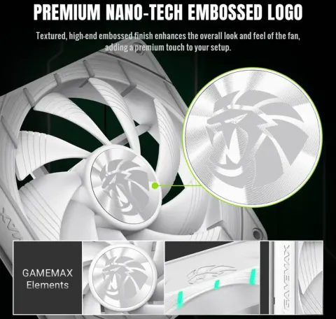 فن کیس گیم مکس GAMEMAX TORNADO T12 ARGB WHITE REVERSE - تصویر ۵
