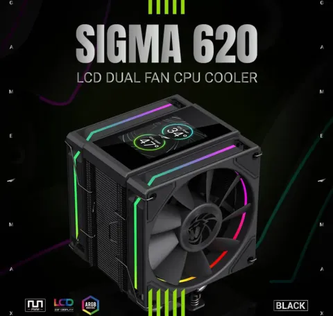 خنک کننده پردازنده گیم مکس GAMEMAX SIGMA 620 LCD BLACK - تصویر ۱۰