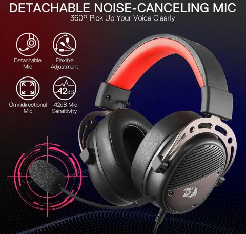 هدست گیمینگ ردراگون REDRAGON H730 THORIDAL BLACK WIRED RGB - تصویر ۱۰