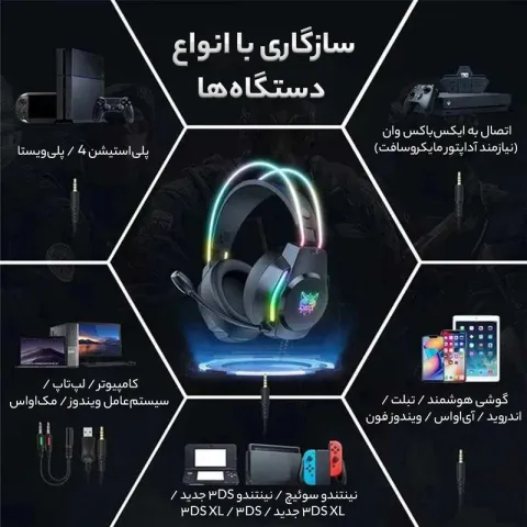 هدست اونیکوما ONIKUMA X26 BLACK GAMING - تصویر ۴