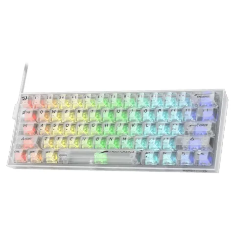 کیبورد ردراگون شفاف K617CT FIZZ WHITE - تصویر ۲
