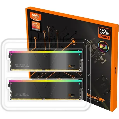 رم وی کالر V-COLOR MANTA XSKY RGB 32GB(2x16) 6000MT/s CL30 DDR5 + EXPO - تصویر ۴